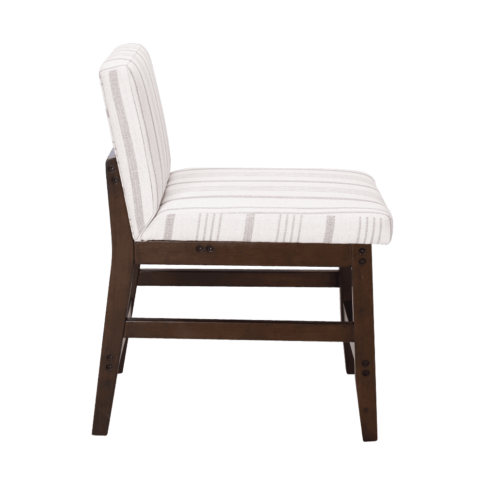 Csíkos szövet szilárd fa étkezőszék