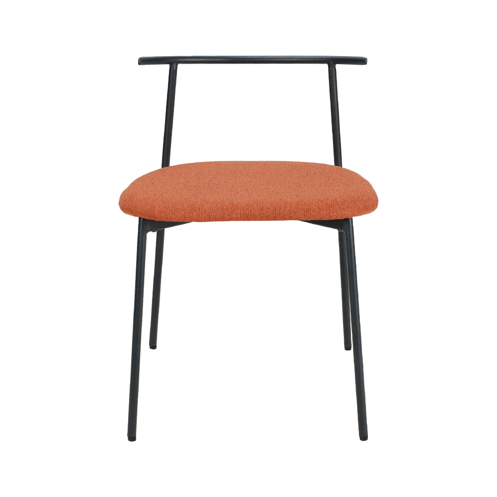 Narancssárga ívelt hátsó fém láb étkező szék