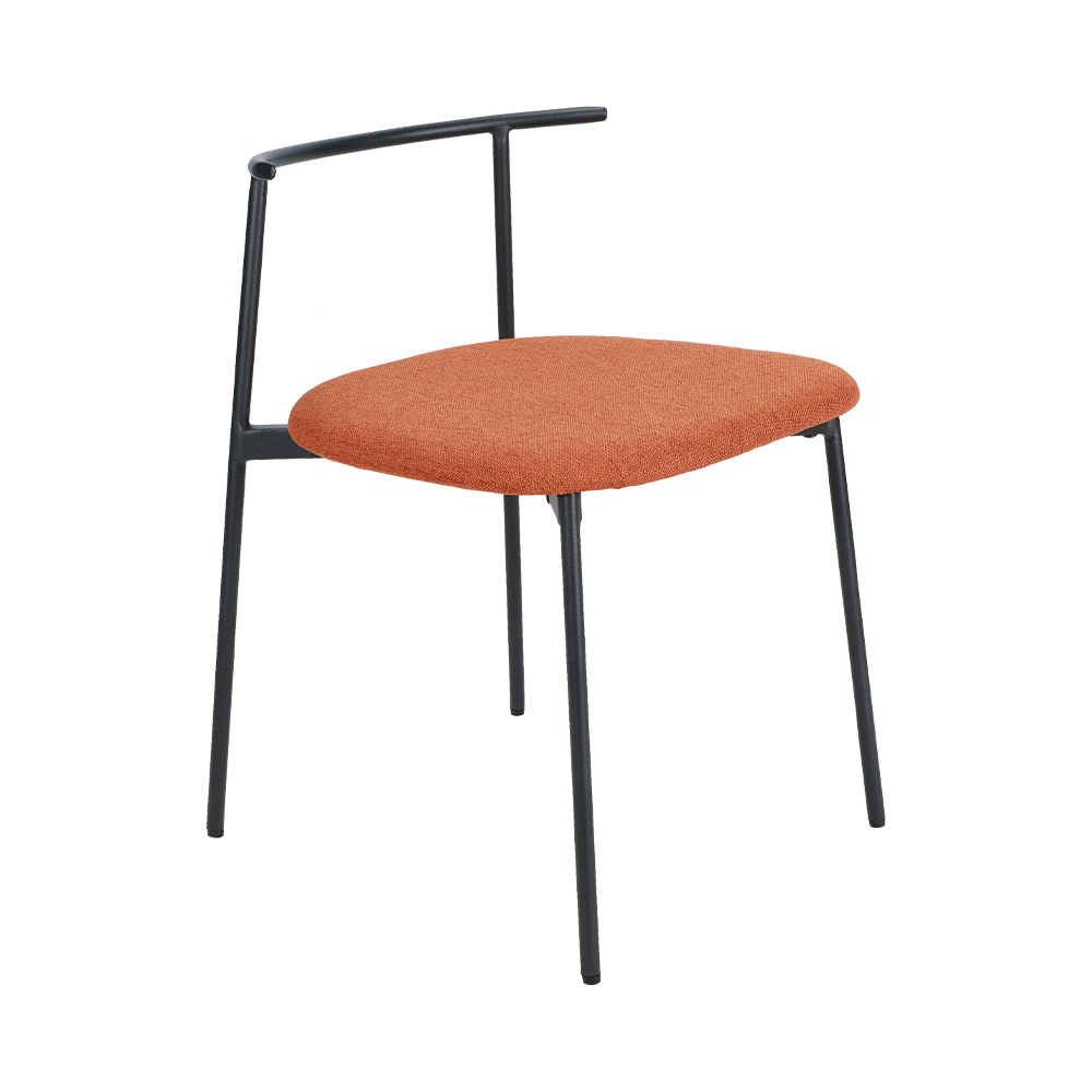 Narancssárga ívelt hátsó fém láb étkező szék