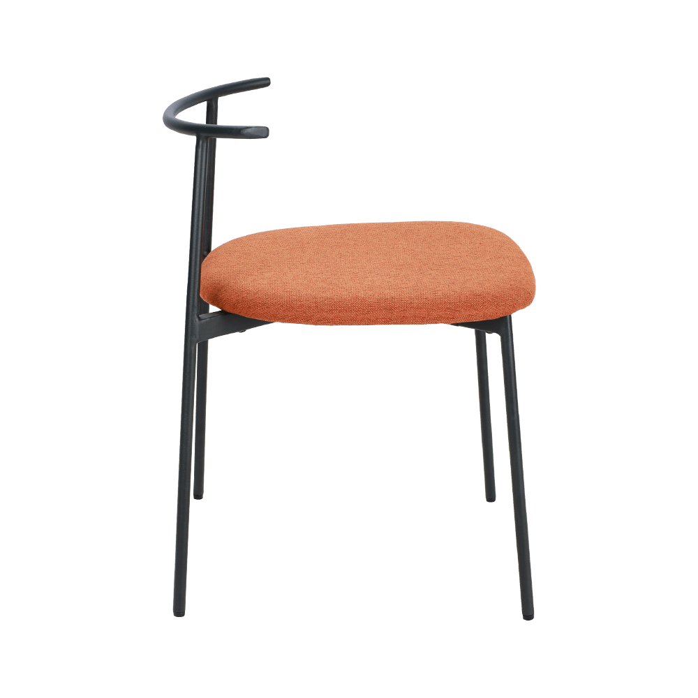 Narancssárga ívelt hátsó fém láb étkező szék