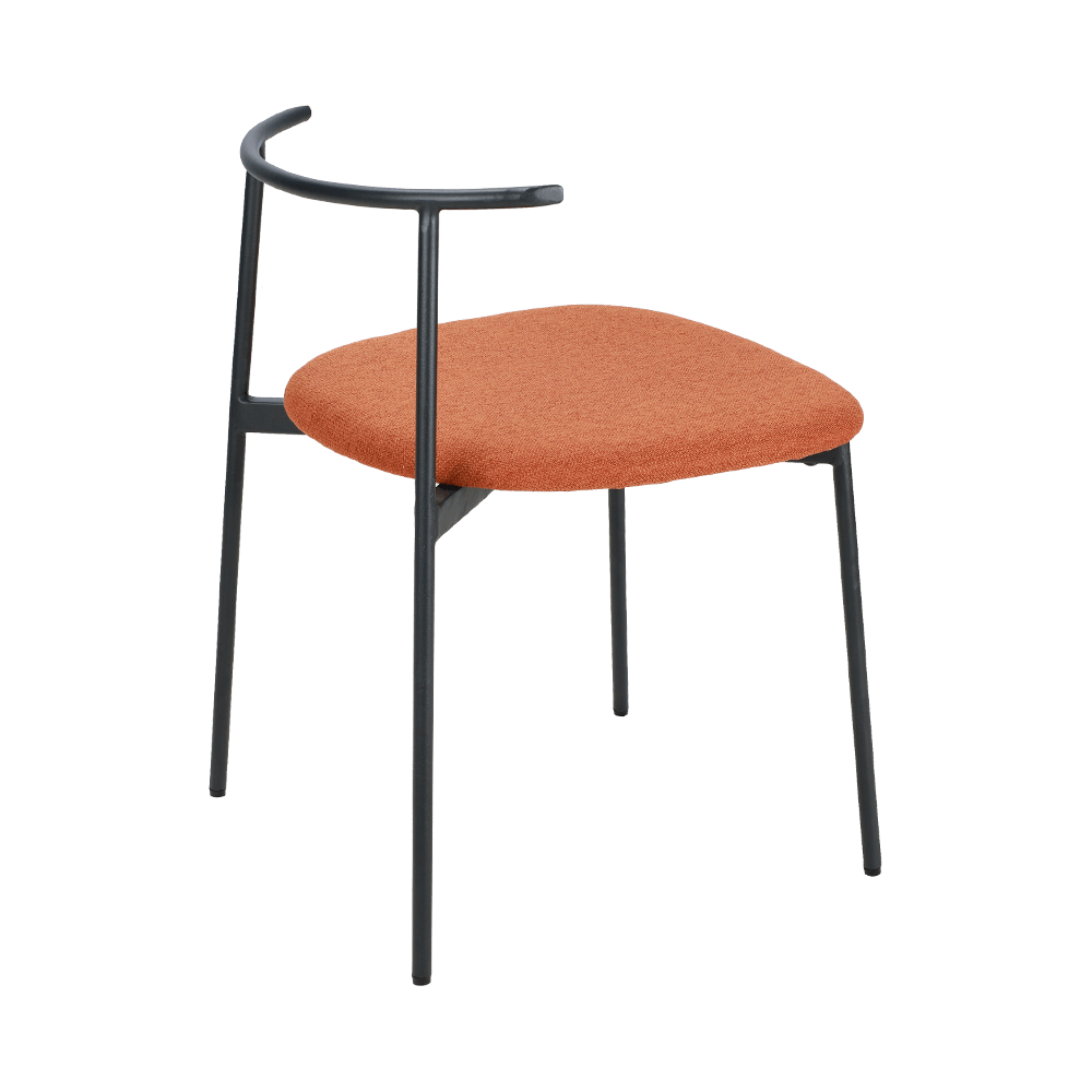 Narancssárga ívelt hátsó fém láb étkező szék
